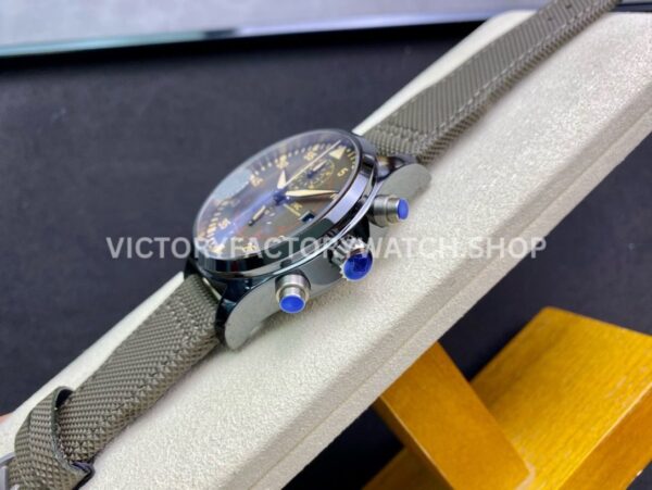 ZF Factory IWC Pilot Chronograph Top Gun Miramar IW389002 44mm Ceramic Textile Strap Arabic Numerals (4) ZF Factory IWC Pilot Chronograph Top Gun Miramar IW389002 44mm Ceramic Textile Strap Arabic Numerals Grey Dial