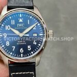 ZF Factory IWC Pilot Mark XX IW328201 40mm Steel Leather Strap Blue Arabic Numerals Dial (2) ZF Factory IWC Pilot Mark XX IW328201 blue dial steel case leather strap