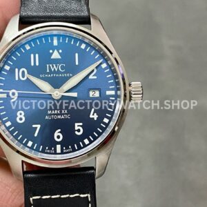 ZF Factory IWC Pilot Mark XX IW328201 40mm Steel Leather Strap Blue Arabic Numerals Dial (2) ZF Factory IWC Pilot Mark XX IW328201 blue dial steel case leather strap