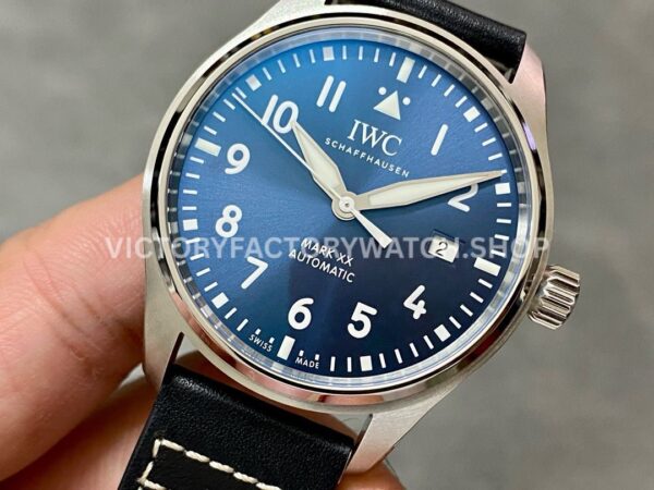 ZF Factory IWC Pilot Mark XX IW328201 40mm Steel Leather Strap Blue Arabic Numerals Dial (3) ZF Factory IWC Pilot Mark XX IW328201 40mm Steel Leather Strap Arabic Numerals Blue Dial