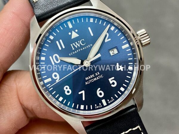 ZF Factory IWC Pilot Mark XX IW328201 40mm Steel Leather Strap Blue Arabic Numerals Dial (4) ZF Factory IWC Pilot Mark XX IW328201 40mm Steel Leather Strap Arabic Numerals Blue Dial
