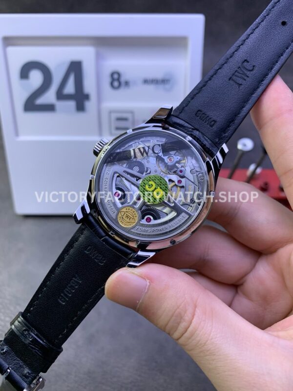 ZF Factory IWC Portuguese Annual Calendar IW50350144mm Steel Leather Strap Arabic Numerals Silver Dial (6) ZF Factory IWC Portuguese Annual Calendar IW503501 44mm Steel Leather Strap Arabic Numerals Silver Dial