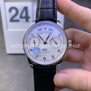 ZF Factory IWC Portuguese Annual Calendar IW503501 silver dial leather strap