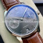 ZF Factory IWC Portuguese Automatic IW500106 42mm Steel Leather Strap Arabic Numerals Grey Dial (2) ZF Factory IWC Portuguese Automatic IW500106 42mm Steel Leather Strap Arabic Numerals Grey Dial