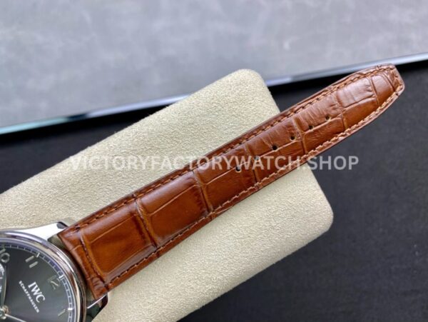 ZF Factory IWC Portuguese Automatic IW500106 42mm Steel Leather Strap Arabic Numerals Grey Dial (8) ZF Factory IWC Portuguese Automatic IW500106 42mm Steel Leather Strap Arabic Numerals Grey Dial