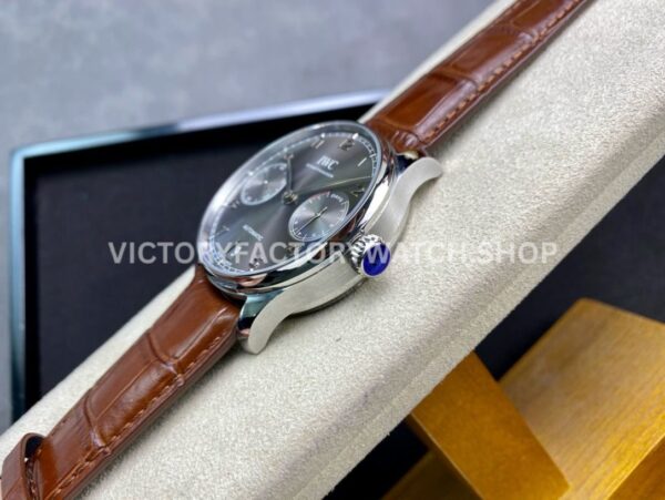 ZF Factory IWC Portuguese Automatic IW500106 42mm Steel Leather Strap Arabic Numerals Grey Dial (9) ZF Factory IWC Portuguese Automatic IW500106 42mm Steel Leather Strap Arabic Numerals Grey Dial