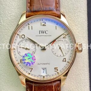 ZF Factory IWC Portuguese IW500701 silver dial rose gold leather strap