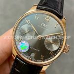 ZF Factory IWC Portuguese Automatic IW500702 42mm Rose Gold Leather Strap Silver Arabic Numerals Dial (1) ZF Factory IWC Portuguese Automatic IW500702 42mm Rose Gold Black Leather Strap Arabic Numerals Grey Dial
