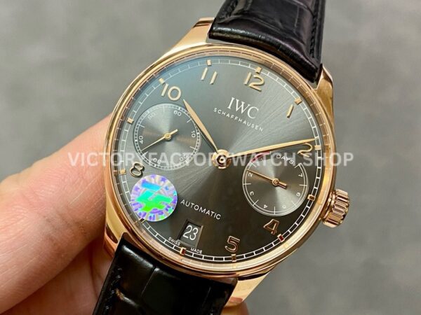 ZF Factory IWC Portuguese Automatic IW500702 42mm Rose Gold Leather Strap Silver Arabic Numerals Dial (1) ZF Factory IWC Portuguese Automatic IW500702 42mm Rose Gold Black Leather Strap Arabic Numerals Grey Dial