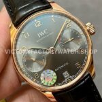ZF Factory IWC Portuguese Automatic IW500702 42mm Rose Gold Leather Strap Silver Arabic Numerals Dial (5) ZF Factory IWC Portuguese Automatic IW500702 42mm Rose Gold Black Leather Strap Arabic Numerals Grey Dial