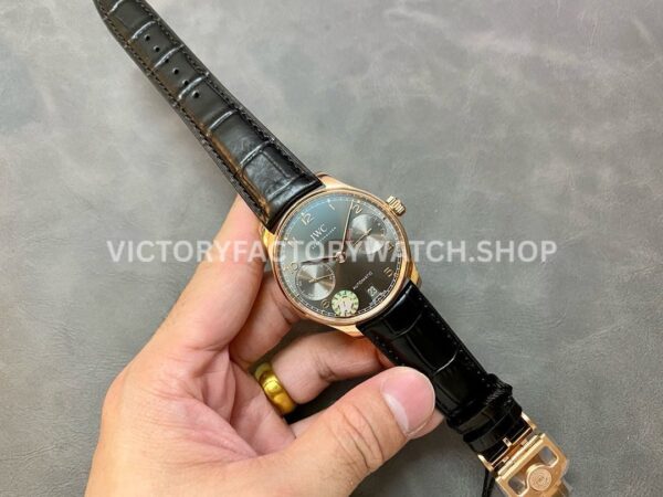 ZF Factory IWC Portuguese Automatic IW500702 42mm Rose Gold Leather Strap Silver Arabic Numerals Dial (9) ZF Factory IWC Portuguese Automatic IW500702 42mm Rose Gold Black Leather Strap Arabic Numerals Grey Dial