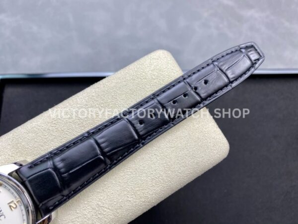 ZF Factory IWC Portuguese Automatic IW500704 42mm Steel Black Leather Strap Arabic Numerals Silver Dial (4) ZF Factory IWC Portuguese Automatic IW500704 42mm Steel Black Leather Strap Arabic Numerals Silver Dial