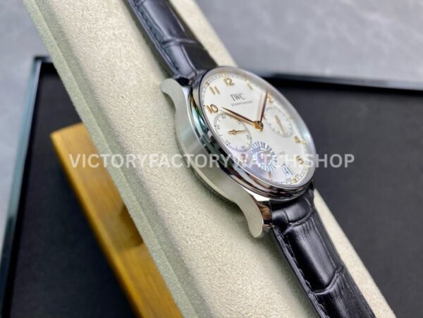 ZF Factory IWC Portuguese Automatic IW500704 42mm Steel Black Leather Strap Arabic Numerals Silver Dial (5) ZF Factory IWC Portuguese Automatic IW500704 42mm Steel Black Leather Strap Arabic Numerals Silver Dial