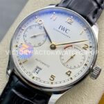 ZF Factory IWC Portuguese Automatic IW500704 42mm Steel Black Leather Strap Arabic Numerals Silver Dial (6) ZF Factory IWC Portuguese Automatic IW500704 42mm Steel Black Leather Strap Arabic Numerals Silver Dial