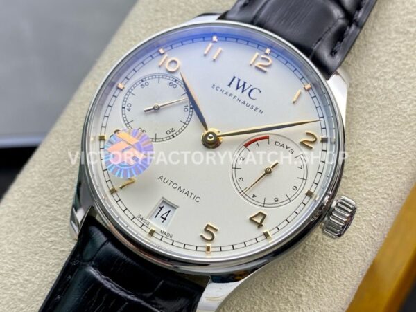 ZF Factory IWC Portuguese Automatic IW500704 42mm Steel Black Leather Strap Arabic Numerals Silver Dial (6) ZF Factory IWC Portuguese Automatic IW500704 42mm Steel Black Leather Strap Arabic Numerals Silver Dial