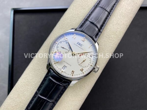 ZF Factory IWC Portuguese Automatic IW500704 42mm Steel Black Leather Strap Arabic Numerals Silver Dial (7) ZF Factory IWC Portuguese Automatic IW500704 42mm Steel Black Leather Strap Arabic Numerals Silver Dial