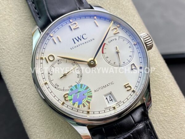 ZF Factory IWC Portuguese Automatic IW500704 42mm Steel Black Leather Strap Arabic Numerals Silver Dial (8) ZF Factory IWC Portuguese Automatic IW500704 42mm Steel Black Leather Strap Arabic Numerals Silver Dial