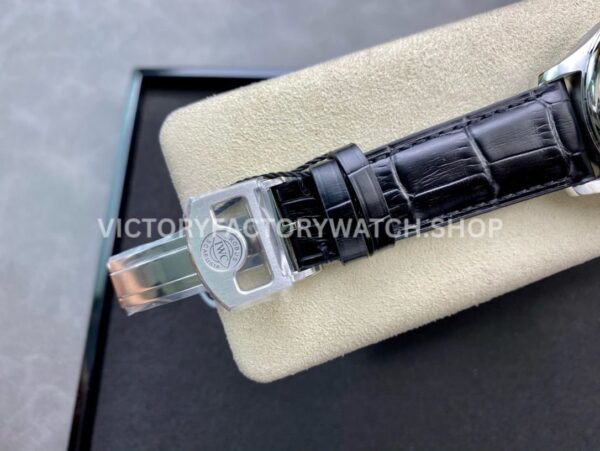 ZF Factory IWC Portuguese Automatic IW500704 42mm Steel Black Leather Strap Arabic Numerals Silver Dial (9) ZF Factory IWC Portuguese Automatic IW500704 42mm Steel Black Leather Strap Arabic Numerals Silver Dial