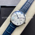 ZF Factory IWC Portuguese Automatic IW500705 42mm Steel Leather Strap Silver Arabic Numerals Dial (1) ZF Factory IWC Portuguese Automatic IW500705 42mm Steel Blue Leather Strap Blue Arabic Numerals Silver Dial