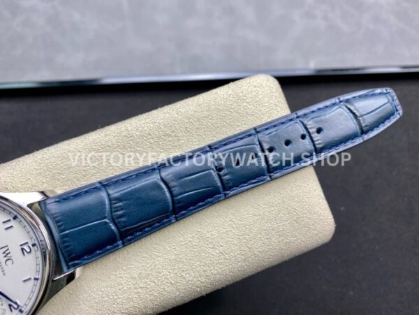 ZF Factory IWC Portuguese Automatic IW500705 42mm Steel Leather Strap Silver Arabic Numerals Dial (3) ZF Factory IWC Portuguese Automatic IW500705 42mm Steel Blue Leather Strap Blue Arabic Numerals Silver Dial