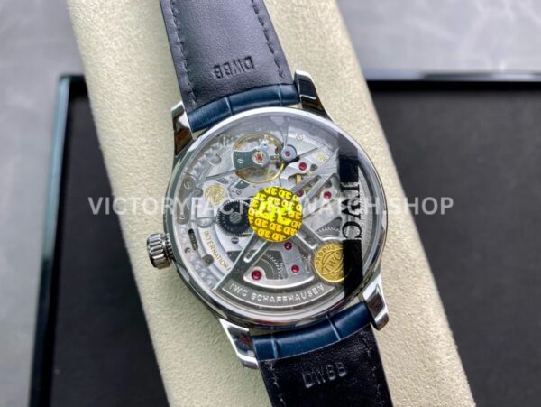 ZF Factory IWC Portuguese Automatic IW500705 42mm Steel Leather Strap Silver Arabic Numerals Dial (4) ZF Factory IWC Portuguese Automatic IW500705 42mm Steel Blue Leather Strap Blue Arabic Numerals Silver Dial