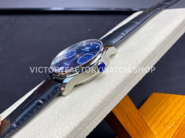 ZF Factory IWC Portuguese Automatic IW500710 42mm Steel Leather Strap Arabic Numerals Blue Dial (1) ZF Factory IWC Portuguese Automatic IW500710 42mm Steel Leather Strap Arabic Numerals Blue Dial