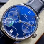 ZF Factory IWC Portuguese Automatic IW500710 42mm Steel Leather Strap Arabic Numerals Blue Dial (3) ZF Factory IWC Portuguese Automatic IW500710 42mm Steel Leather Strap Arabic Numerals Blue Dial