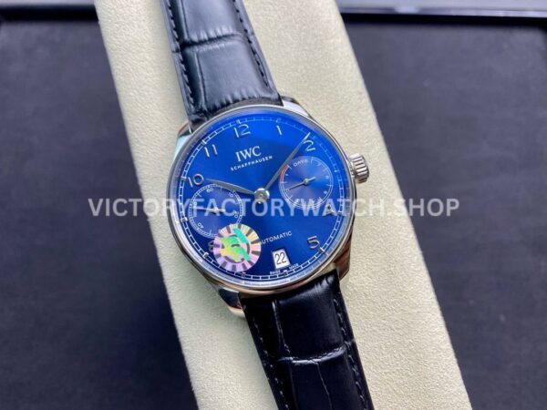 ZF Factory IWC Portuguese Automatic IW500710 42mm Steel Leather Strap Arabic Numerals Blue Dial (6) ZF Factory IWC Portuguese Automatic IW500710 42mm Steel Leather Strap Arabic Numerals Blue Dial