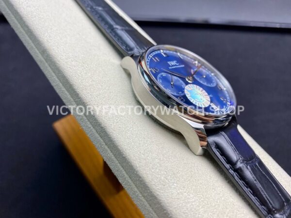 ZF Factory IWC Portuguese Automatic IW500710 42mm Steel Leather Strap Arabic Numerals Blue Dial (8) ZF Factory IWC Portuguese Automatic IW500710 42mm Steel Leather Strap Arabic Numerals Blue Dial