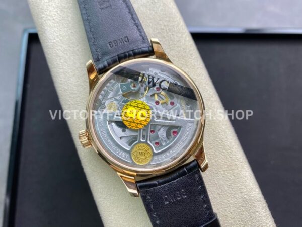 ZF Factory IWC Portuguese Automatic IW500713 42mm Rose Gold Leather Strap Arabic Numerals Blue Dial (3) ZF Factory IWC Portuguese Automatic IW500713 42mm Rose Gold Leather Strap Arabic Numerals Blue Dial