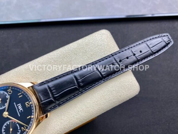 ZF Factory IWC Portuguese Automatic IW500713 42mm Rose Gold Leather Strap Arabic Numerals Blue Dial (4) ZF Factory IWC Portuguese Automatic IW500713 42mm Rose Gold Leather Strap Arabic Numerals Blue Dial