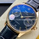 ZF Factory IWC Portuguese Automatic IW500713 42mm Rose Gold Leather Strap Arabic Numerals Blue Dial (5) ZF Factory IWC Portuguese Automatic IW500713 42mm Rose Gold Leather Strap Arabic Numerals Blue Dial