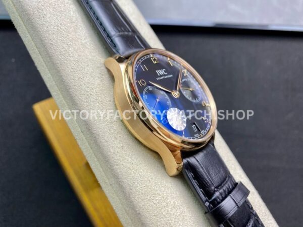 ZF Factory IWC Portuguese Automatic IW500713 42mm Rose Gold Leather Strap Arabic Numerals Blue Dial (7) ZF Factory IWC Portuguese Automatic IW500713 42mm Rose Gold Leather Strap Arabic Numerals Blue Dial