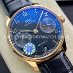 ZF Factory IWC Portuguese Automatic IW500713 42mm Rose Gold Leather Strap Arabic Numerals Blue Dial (9) ZF Factory IWC Portuguese Automatic IW500713 42mm Rose Gold Leather Strap Arabic Numerals Blue Dial