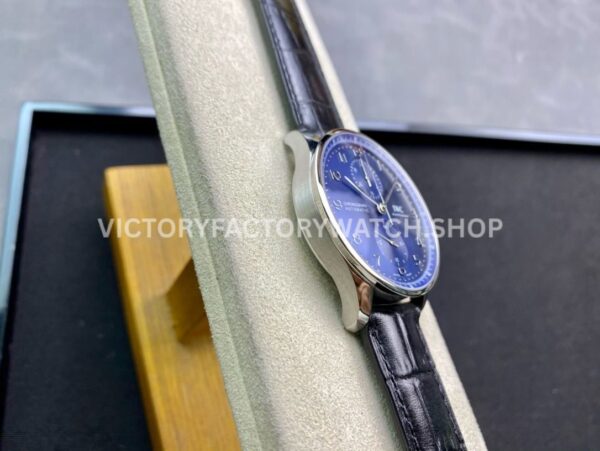 ZF Factory IWC Portuguese Chronograph IW371491 41mm Steel Leather Strap Arabic Numerals Blue Dial (3) ZF Factory IWC Portuguese Chronograph IW371491 41mm Steel Leather Strap Arabic Numerals Blue Dial