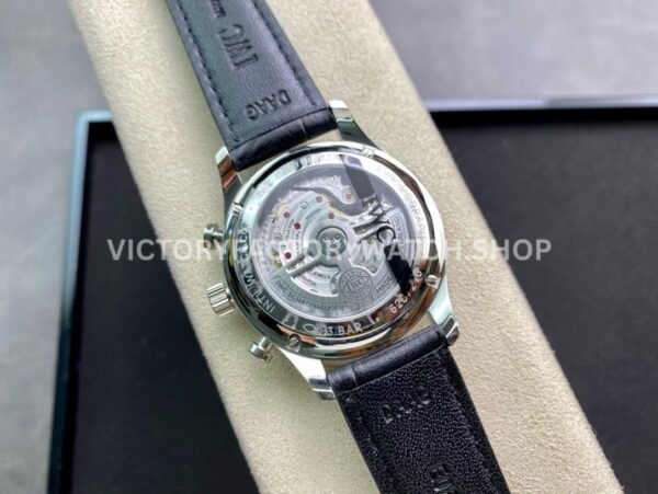 ZF Factory IWC Portuguese Chronograph IW371491 41mm Steel Leather Strap Arabic Numerals Blue Dial (4) ZF Factory IWC Portuguese Chronograph IW371491 41mm Steel Leather Strap Arabic Numerals Blue Dial