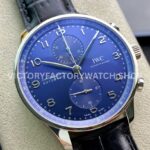 ZF Factory IWC Portuguese Chronograph IW371491 41mm Steel Leather Strap Arabic Numerals Blue Dial (6) ZF Factory IWC Portuguese Chronograph IW371491 41mm Steel Leather Strap Arabic Numerals Blue Dial