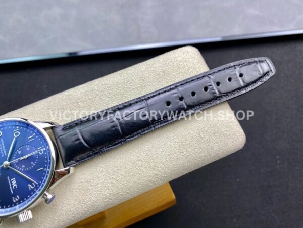 ZF Factory IWC Portuguese Chronograph IW371491 41mm Steel Leather Strap Arabic Numerals Blue Dial (8) ZF Factory IWC Portuguese Chronograph IW371491 41mm Steel Leather Strap Arabic Numerals Blue Dial