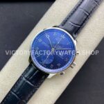 ZF Factory IWC Portuguese Chronograph IW371491 41mm Steel Leather Strap Arabic Numerals Blue Dial (9) ZF Factory IWC Portuguese Chronograph IW371491 41mm Steel Leather Strap Arabic Numerals Blue Dial