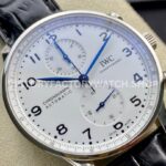 ZF Factory IWC Portuguese Chronograph IW371602 40mm Steel Leather Strap Arabic Numerals White Dial (1) ZF Factory IWC Portuguese Chronograph IW371602 40mm Steel Leather Strap Arabic Numerals White Dial