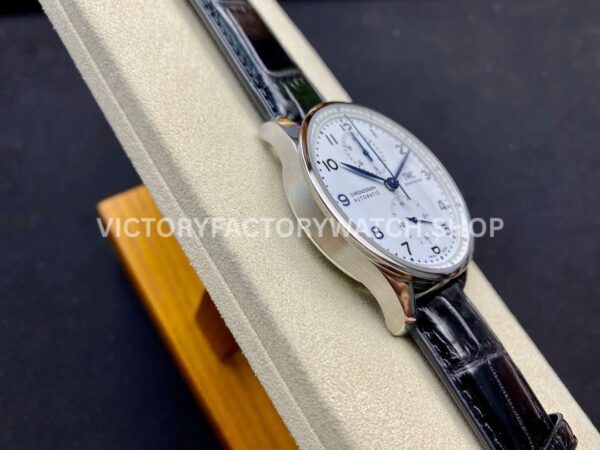 ZF Factory IWC Portuguese Chronograph IW371602 40mm Steel Leather Strap Arabic Numerals White Dial (4) ZF Factory IWC Portuguese Chronograph IW371602 40mm Steel Leather Strap Arabic Numerals White Dial