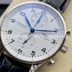 ZF Factory IWC Portuguese Chronograph IW371602 40mm Steel Leather Strap Arabic Numerals White Dial (5) ZF Factory IWC Portuguese Chronograph IW371602 40mm Steel Leather Strap Arabic Numerals White Dial