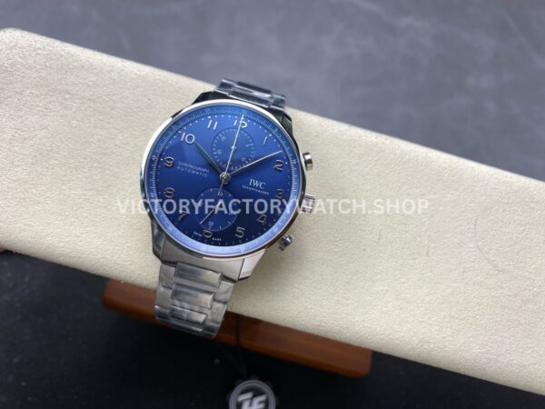 ZF Factory IWC Portuguese Chronograph IW371606 41mm Steel Blue Dial (6) ZF Factory IWC Portuguese Chronograph IW371606 41mm Full Steel Blue Dial