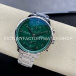 ZF Factory IWC Portuguese Chronograph IW371615 41mm Steel Leather Strap Green Dial (1) ZF Factory IWC Portuguese Chronograph IW371615 41mm Full Steel Green Dial