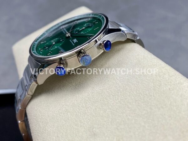 ZF Factory IWC Portuguese Chronograph IW371615 41mm Steel Leather Strap Green Dial (6) ZF Factory IWC Portuguese Chronograph IW371615 41mm Full Steel Green Dial