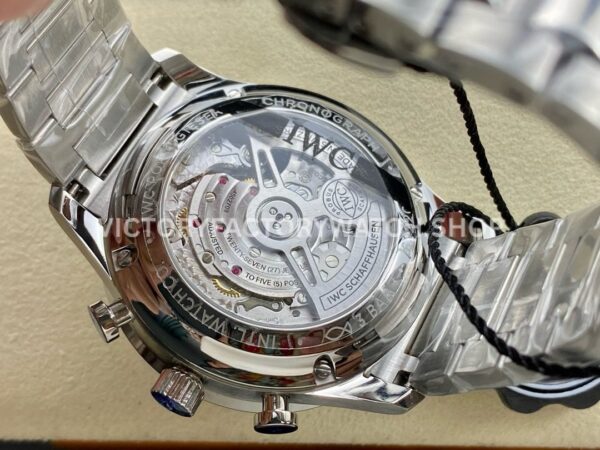 ZF Factory IWC Portuguese Chronograph IW371615 41mm Steel Leather Strap Green Dial (7) ZF Factory IWC Portuguese Chronograph IW371615 41mm Full Steel Green Dial