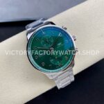 ZF Factory IWC Portuguese Chronograph IW371615 41mm Steel Leather Strap Green Dial (8) ZF Factory IWC Portuguese Chronograph IW371615 41mm Full Steel Green Dial
