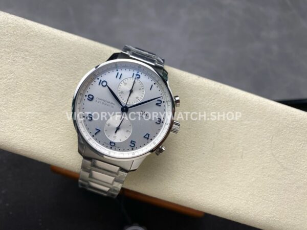 ZF Factory IWC Portuguese Chronograph IW371617 41mm Steel Silver Dial (1) ZF Factory IWC Portuguese Chronograph IW371617 41mm Full Steel Silver Dial