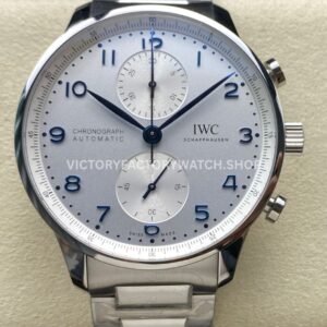 ZF Factory IWC Portuguese Chronograph IW371617 41mm Steel Silver Dial (2) ZF Factory IWC Portuguese Chronograph IW371617 silver dial full steel bracelet