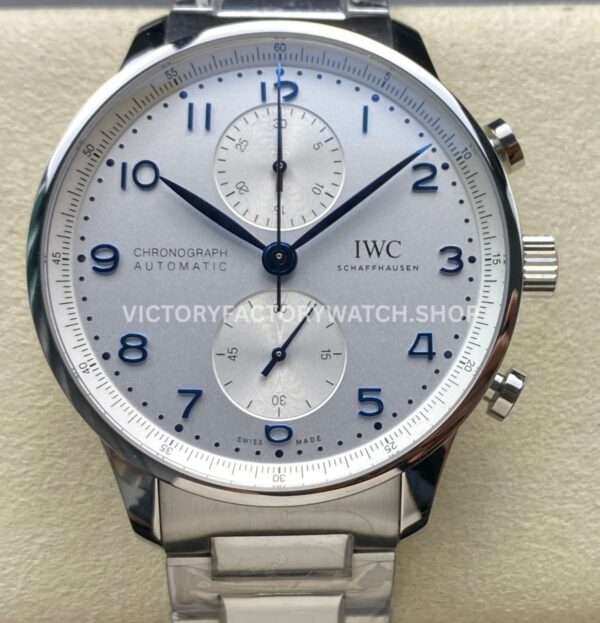 ZF Factory IWC Portuguese Chronograph IW371617 41mm Steel Silver Dial (2) ZF Factory IWC Portuguese Chronograph IW371617 silver dial full steel bracelet